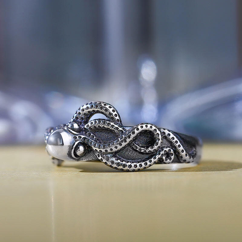 Jeulia Octopus Design Sterling Silver Ring