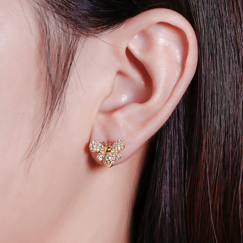 Jeulia Bee Design Sterling Silver Earrings