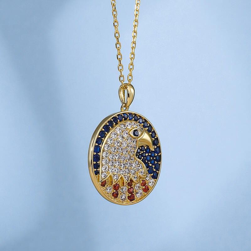 Jeulia "Eternal Soul" Eagle Sterling Silver Necklace