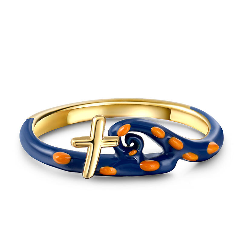 Jeulia "Get Released" Enamel Sterling Silver Ring