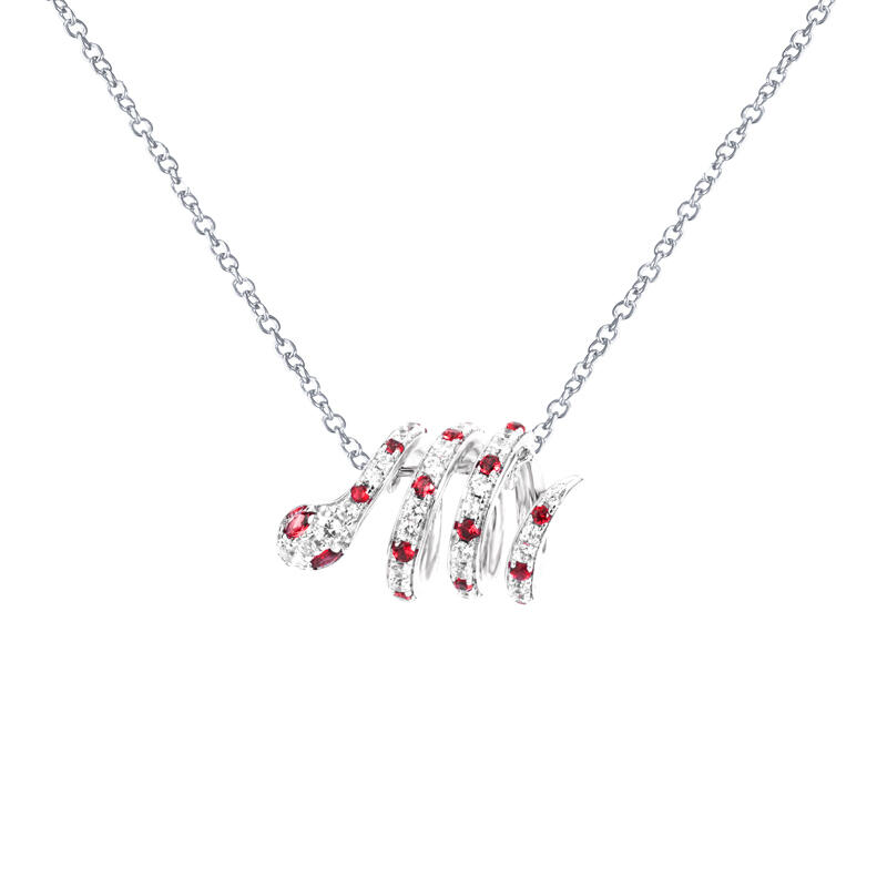 Jeulia "Rebirth" Snake Shape Sterling Silver Necklace