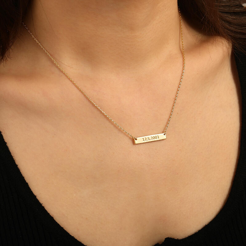 "Token of Our Years" Engravable Bar Necklace