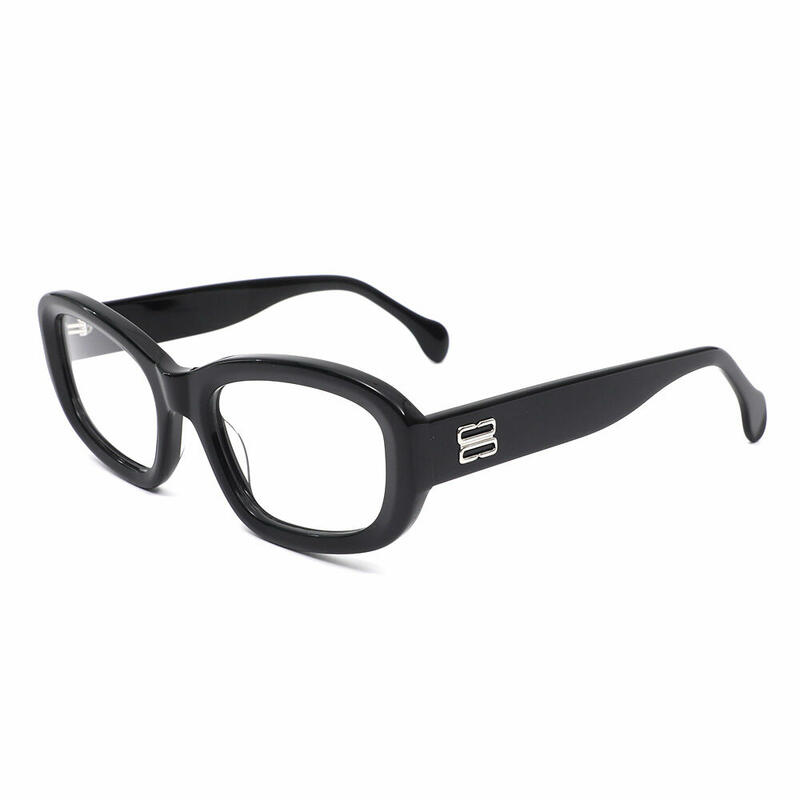 Quia Oval Black Glasses
