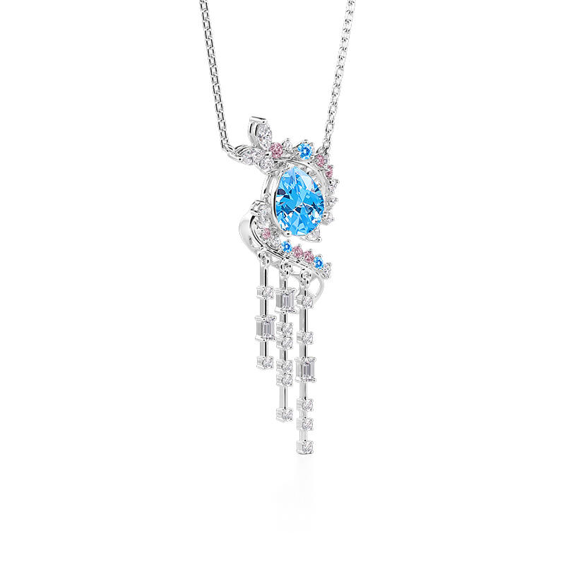 Jeulia Waterfall Butterfly Necklace