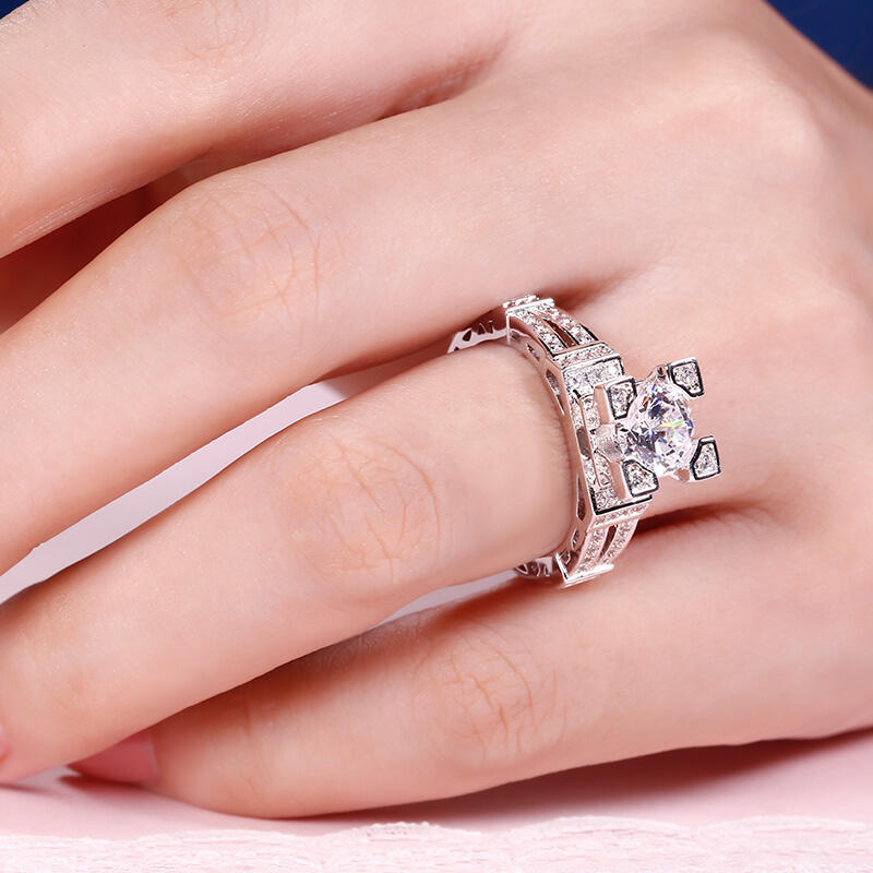 Jeulia Bague Tour Effeil en Argent Sterling Coupe Ronde