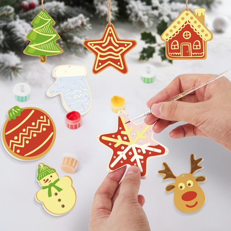 DIY Hand-Painted Christmas Ornaments Set Perfect Gift for Family