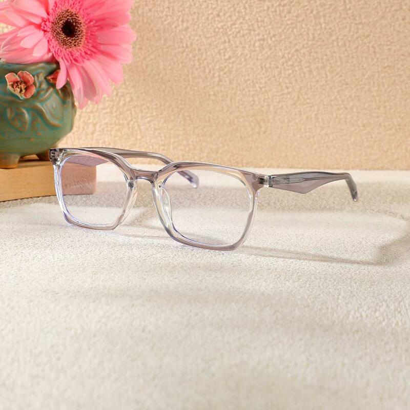 Ted Rechteckige Graue Brille