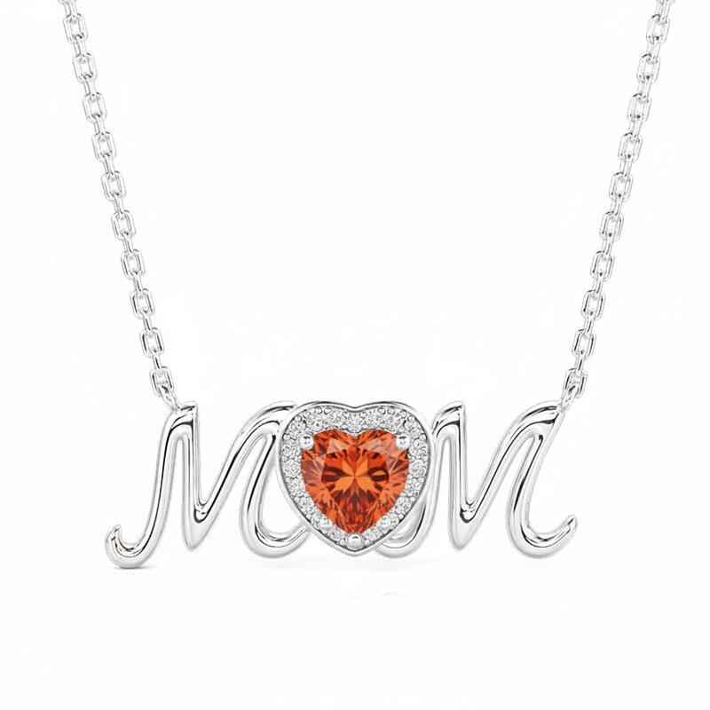 Jeulia Custom Heart Birthstone Necklace for Mom's Love