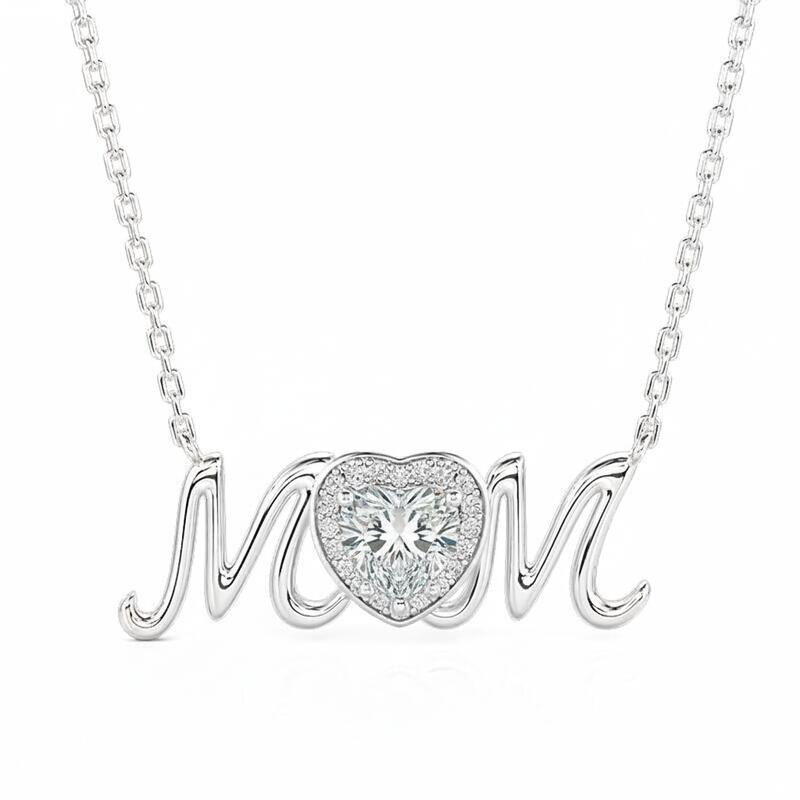 Jeulia Custom Heart Birthstone Necklace for Mom's Love
