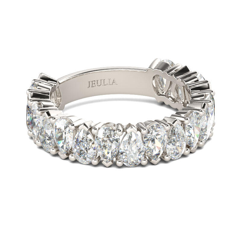 Jeulia Classic Pear Cut Sterling Silver Women's Band