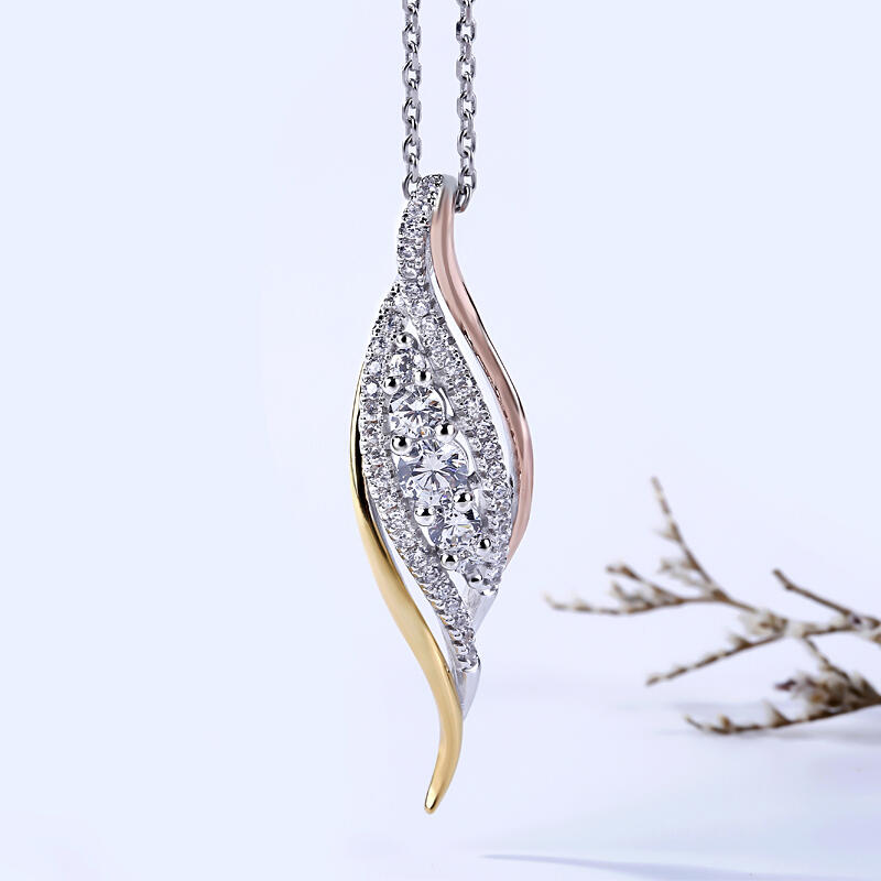 Jeulia Dainty Tri-Tone Necklace