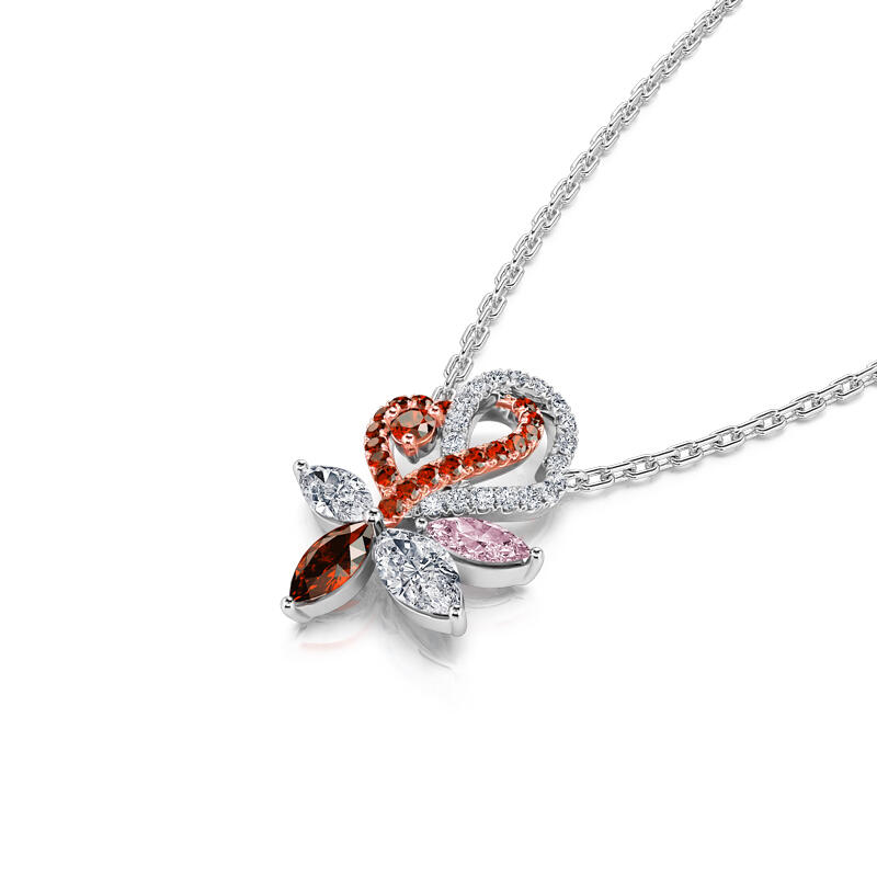 Jeulia "Soulmate" Double Heart Sterling Silver Necklace