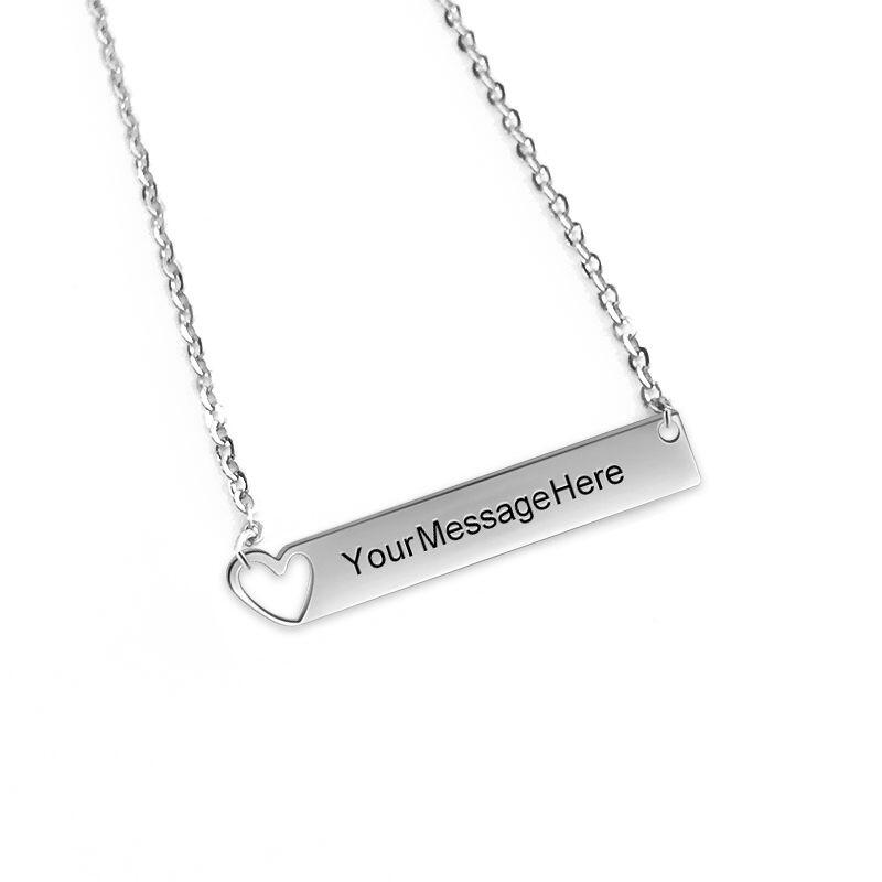 Jeulia "Speak Out Your Mind" Heart Bar Necklace