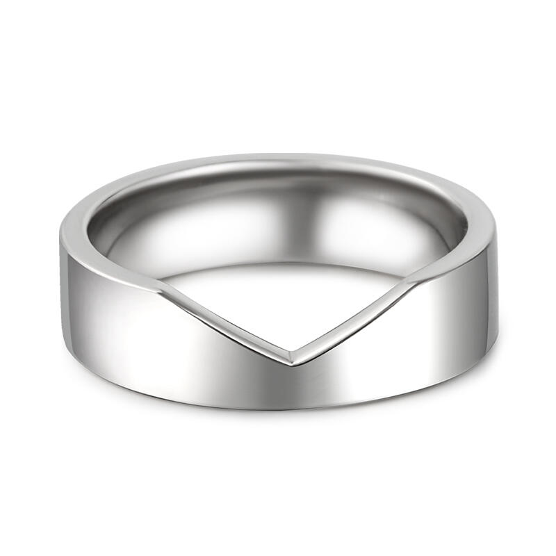Jeulia Anillo ancho simple de plata de ley para hombre