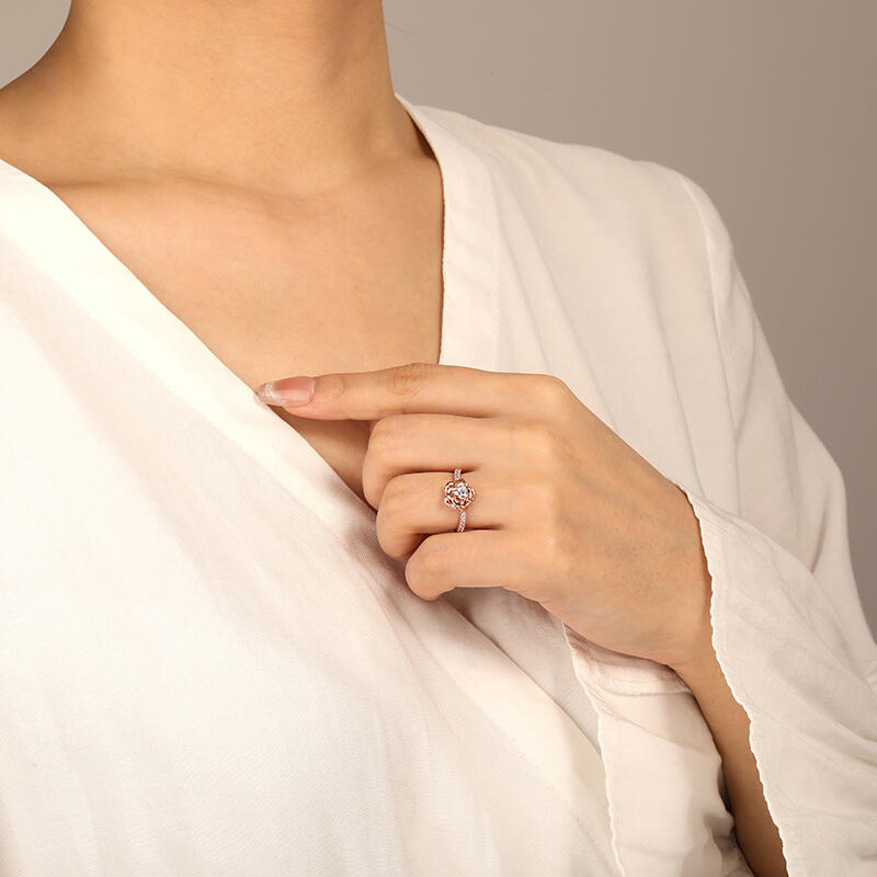 "The Romance Tale" Trillion Cut Side Stone Engagement Ring