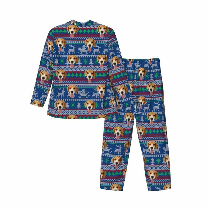 Pigiama personalizzato Foto personalizzata Babbo Natale Renna Modello Design Regalo di Natale per Lui
