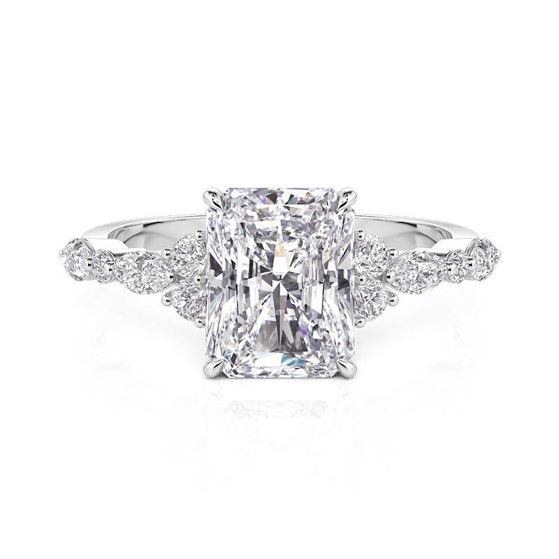 Jeulia Hidden Halo Radiant Cut Engagement Ring