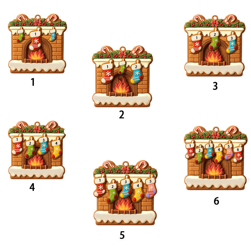 Personalized Christmas Stockings Fireplace Ornaments with Custom Names for Family Gifts