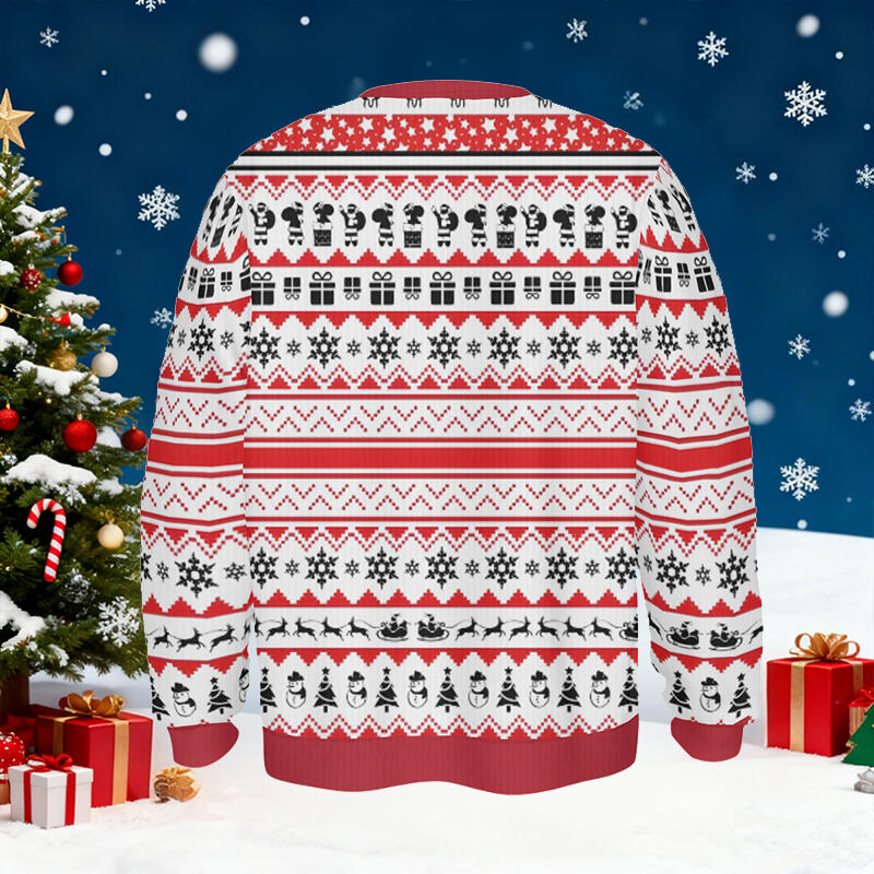 Personalized Ugly Sweater Unisex Custom Kids Name Heart Design Perfect Christmas Gift for Mom and Grandma