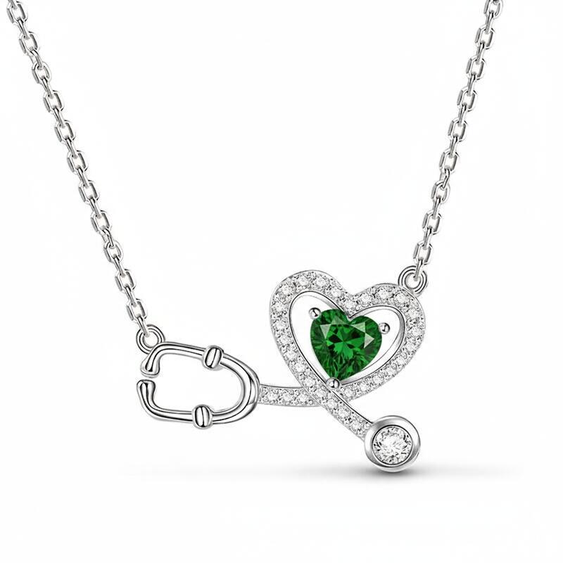 Jeulia Heart-Shaped Personalized Sterling Silver Necklace