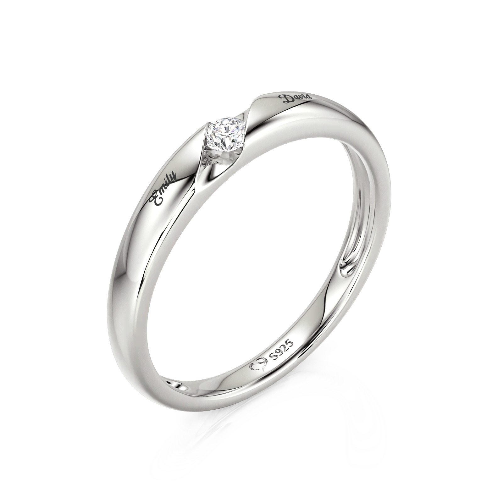 Et maison Parallel Meet Custom Men's Bypass Engravable Wedding Band