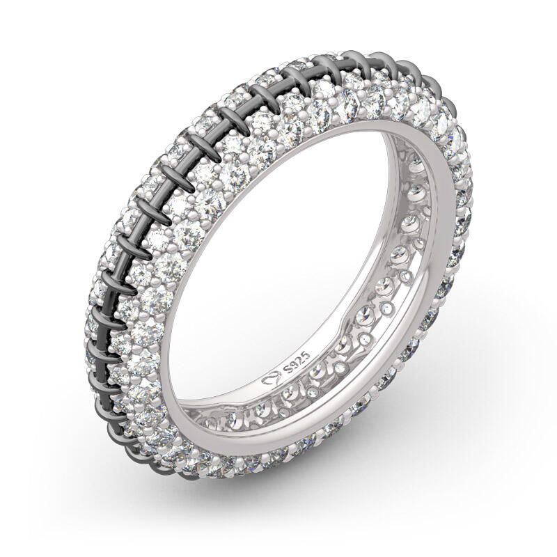 Jeulia "Pumpkin King" Inspired Sterling Silver Eternity Band