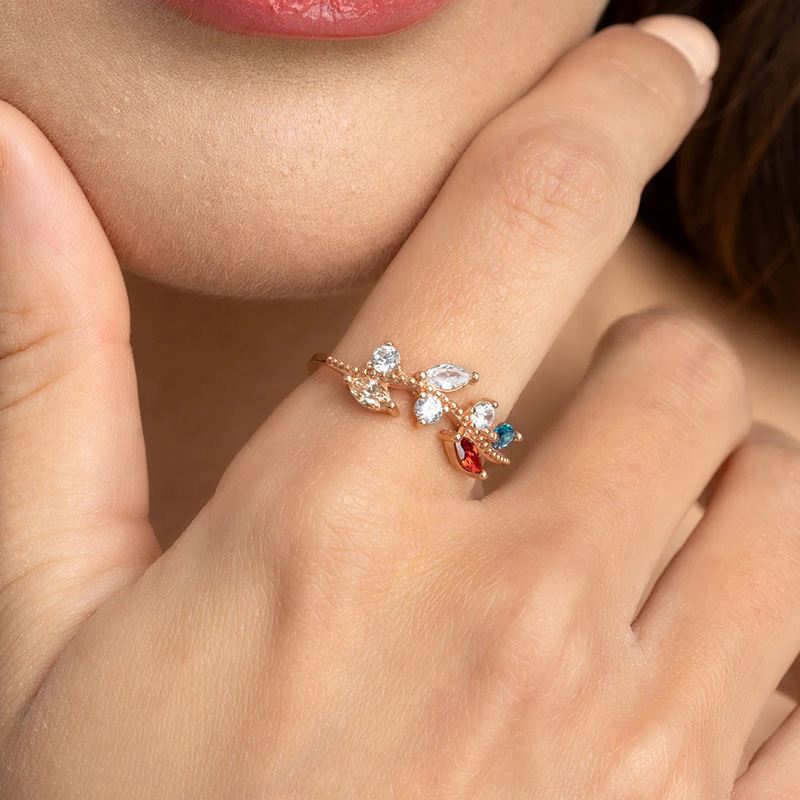 Personalized Birthstone Ring Special Gift for Mother's Day