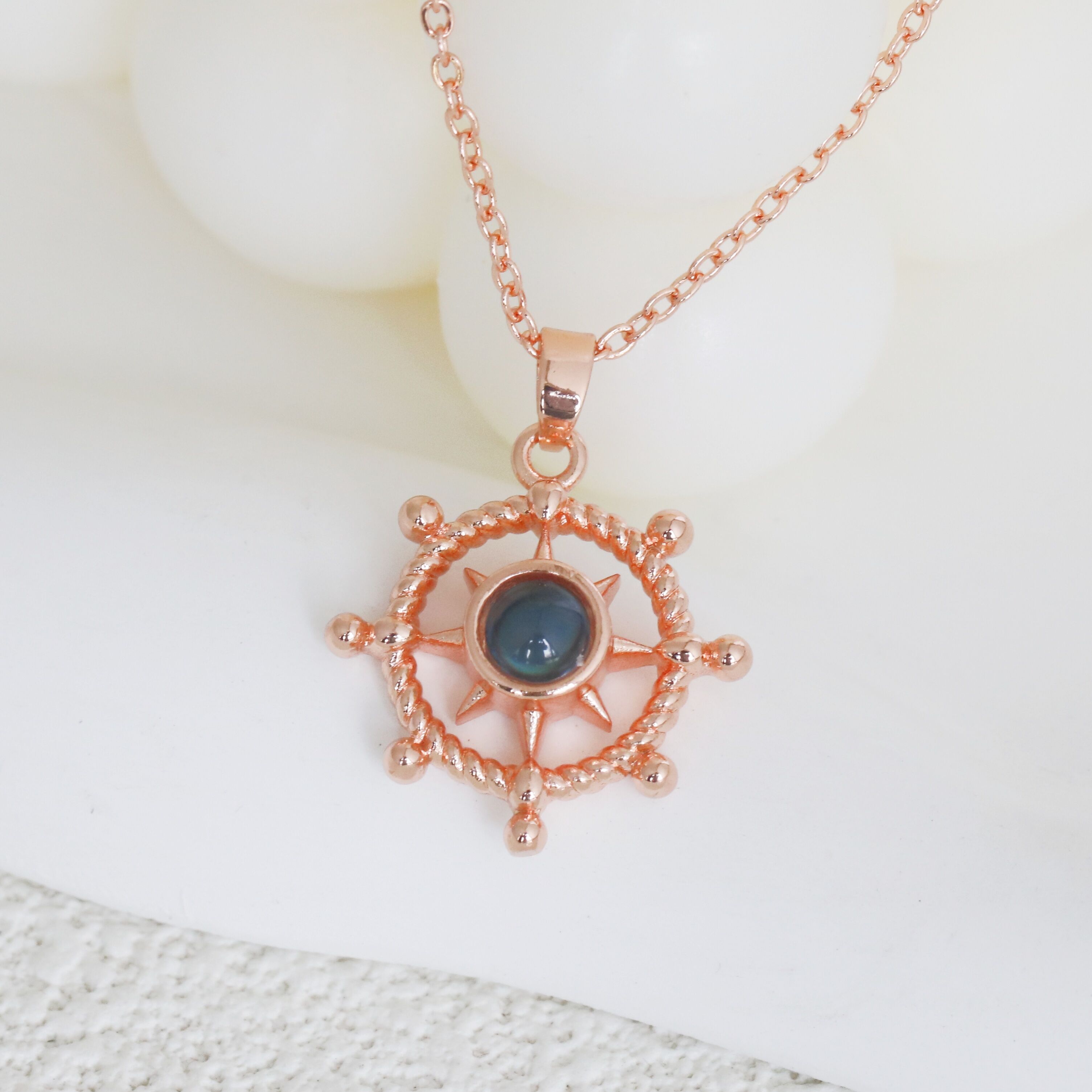 Personalized Anchor Projection Picture Necklace Special Gift for Family