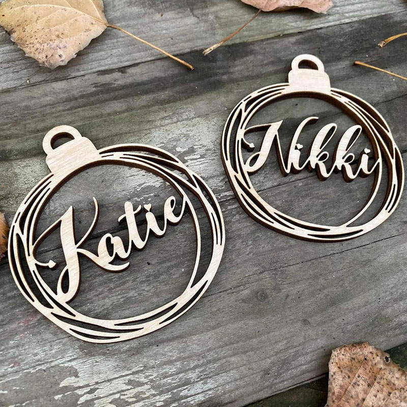 名入れ クリスマスツリー 飾り 木製 オーナメント