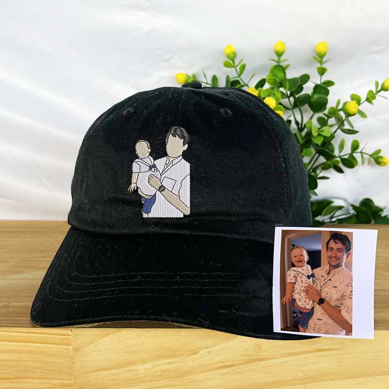 Personalized Hat Custom Embroidered Color Photo Design Perfect Gift for Father's Day