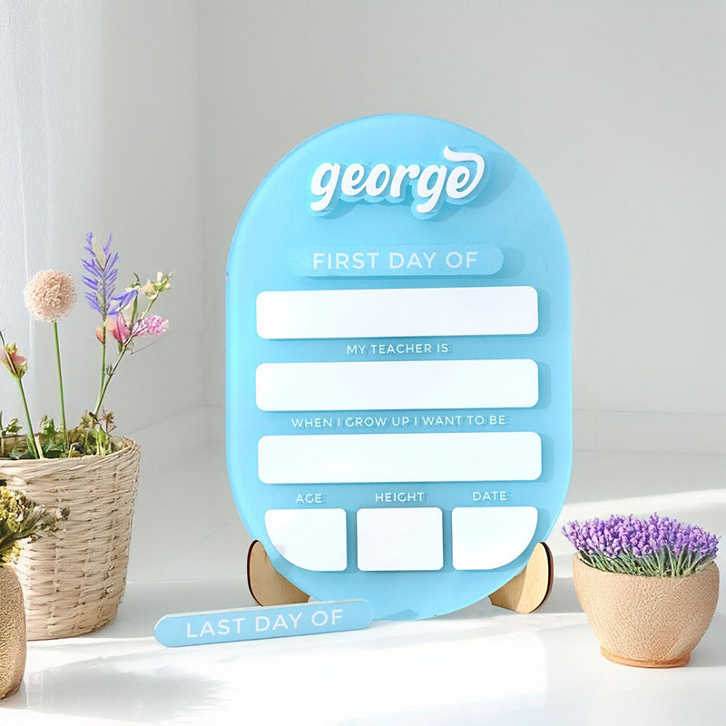 Personalized First/Last Day Of School Sign Custom Name Lovely Gift for Dear Kids