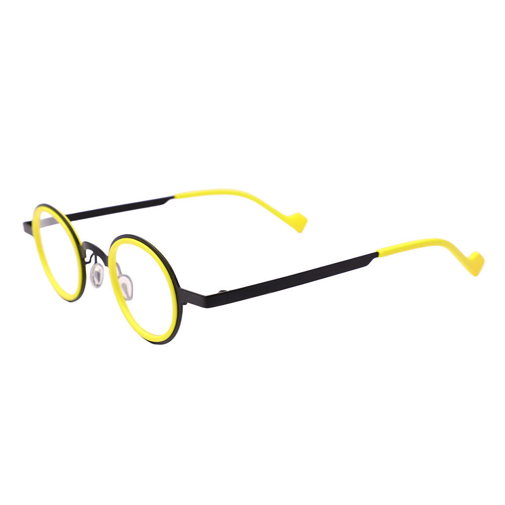 Horacee Round Yellow Glasses