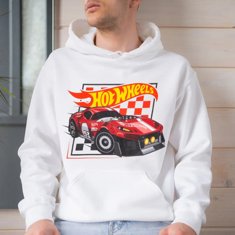 Personalized Hoodie Hot Wheels Red Cool Racing Car Pattern Design Perfect Gift for Car Lovers