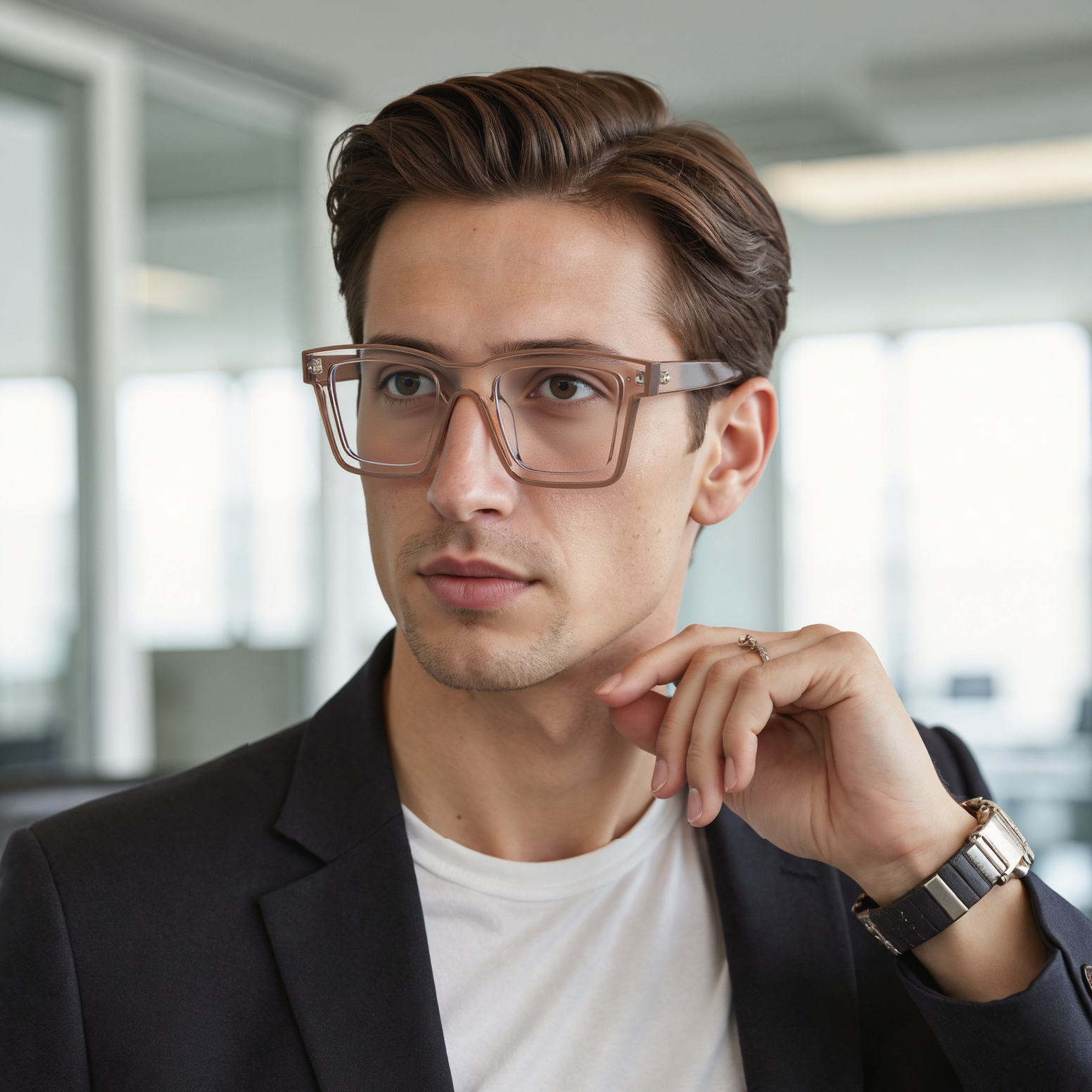 Bronte Quadratische Braune Brille