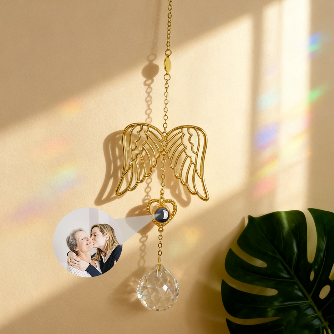 Personalized Angel Wings Projection Picture Ornament Christmas Gift for Family