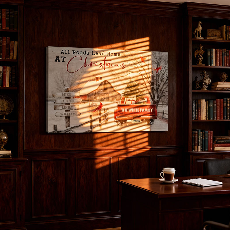 Quadro personalizzato in tela con nome e disegno di cartello stradale miglior regalo di Natale