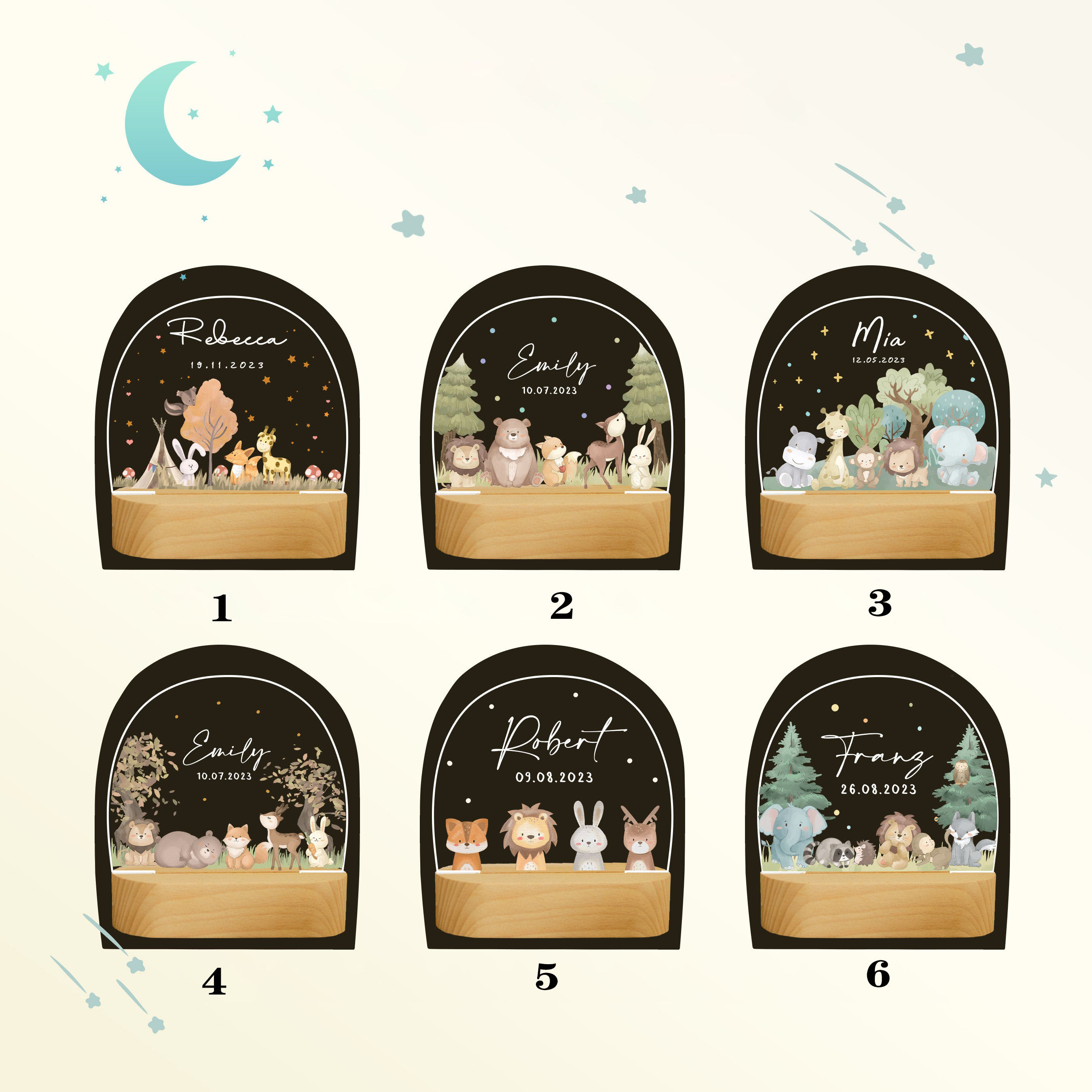 動物 名入れ アクリル テーブルランプ オーダーメイド