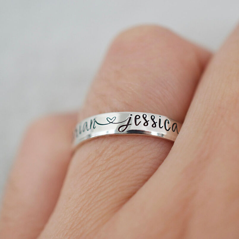 Personalizowane pierścionki z imionami słodkie prezenty dla par