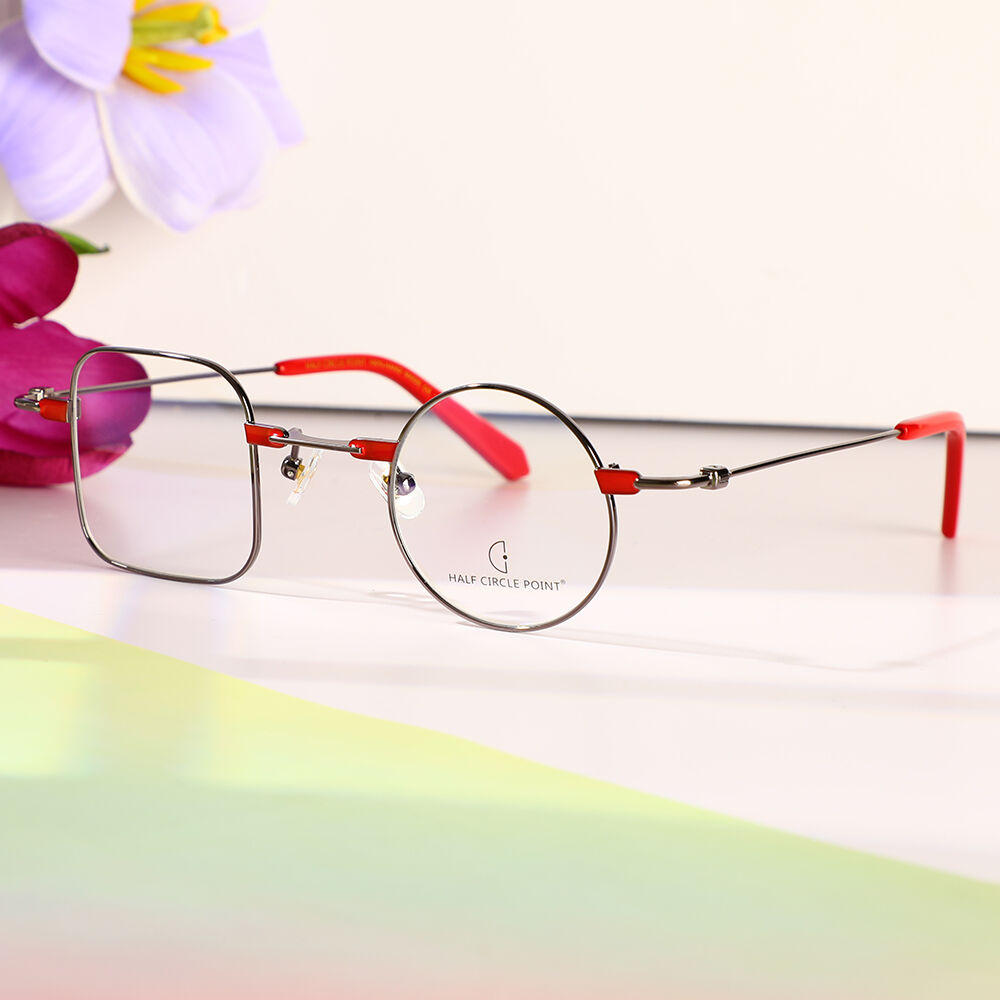 Brauneine Quadratische Gunmetal Brille