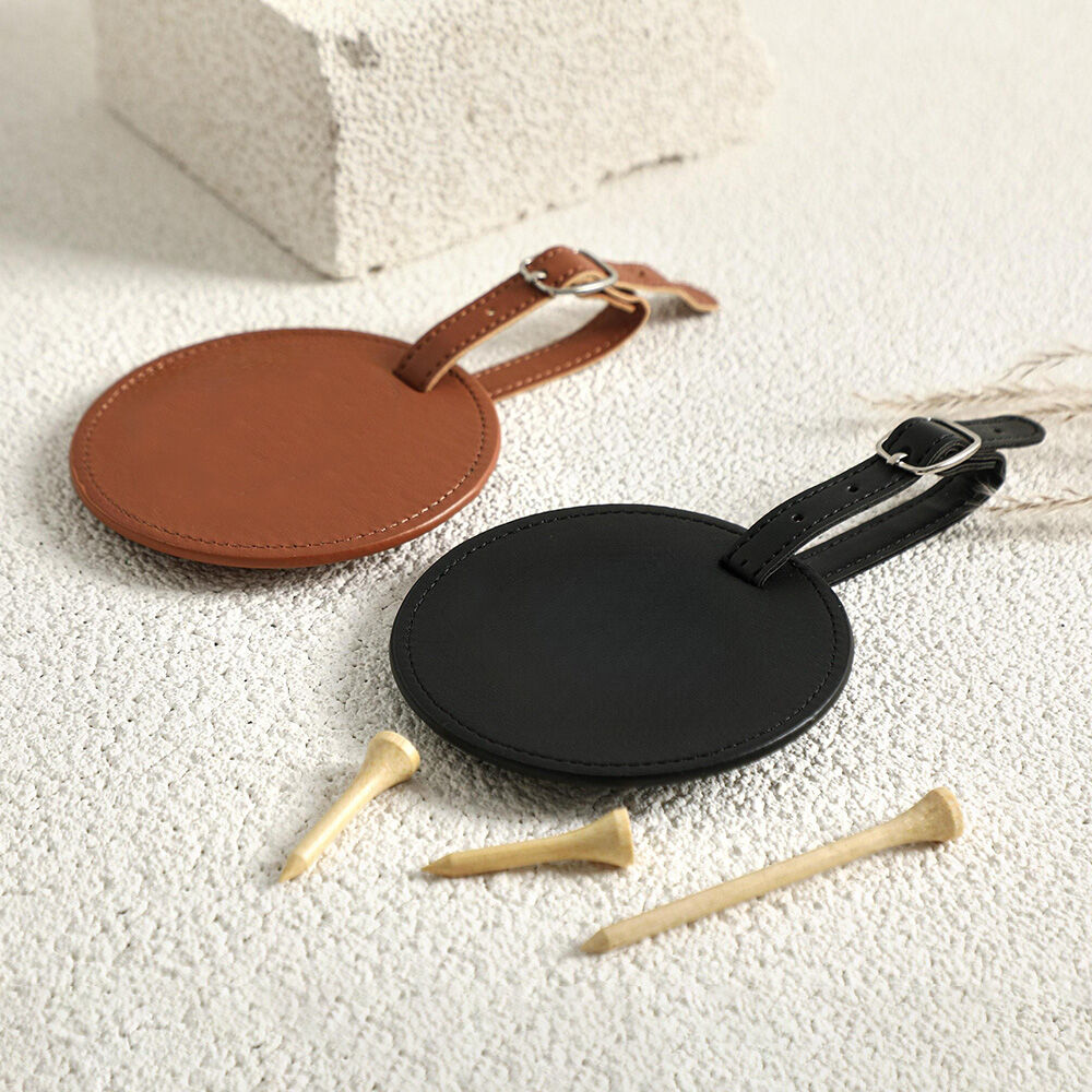 Porte-tee de golf rond personnalisé en cuir avec nom personnalisé, cadeau spécial pour garçons d'honneur