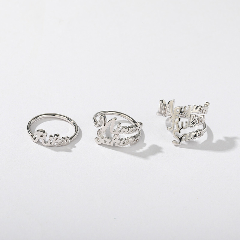 Personalized Name Ring with Smooth Circle Shaped Creative Gift for Her