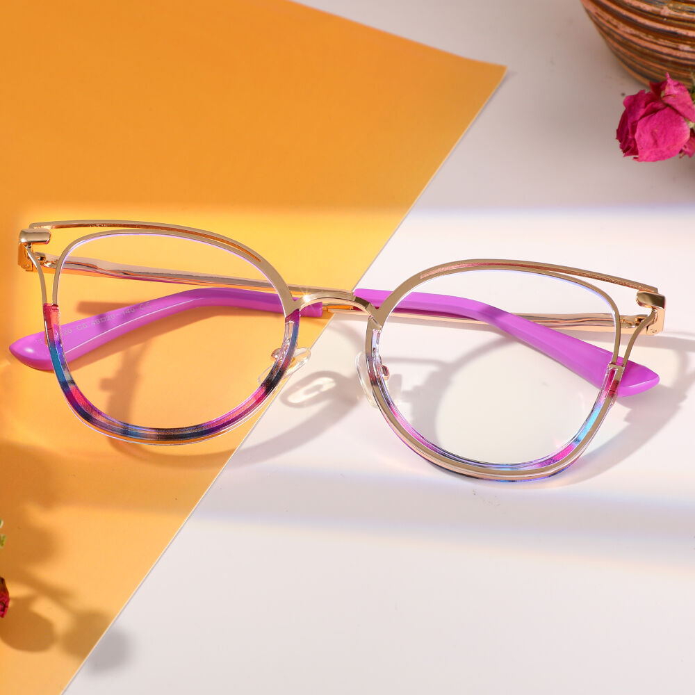 Helin Cat Eye Purple Glasses