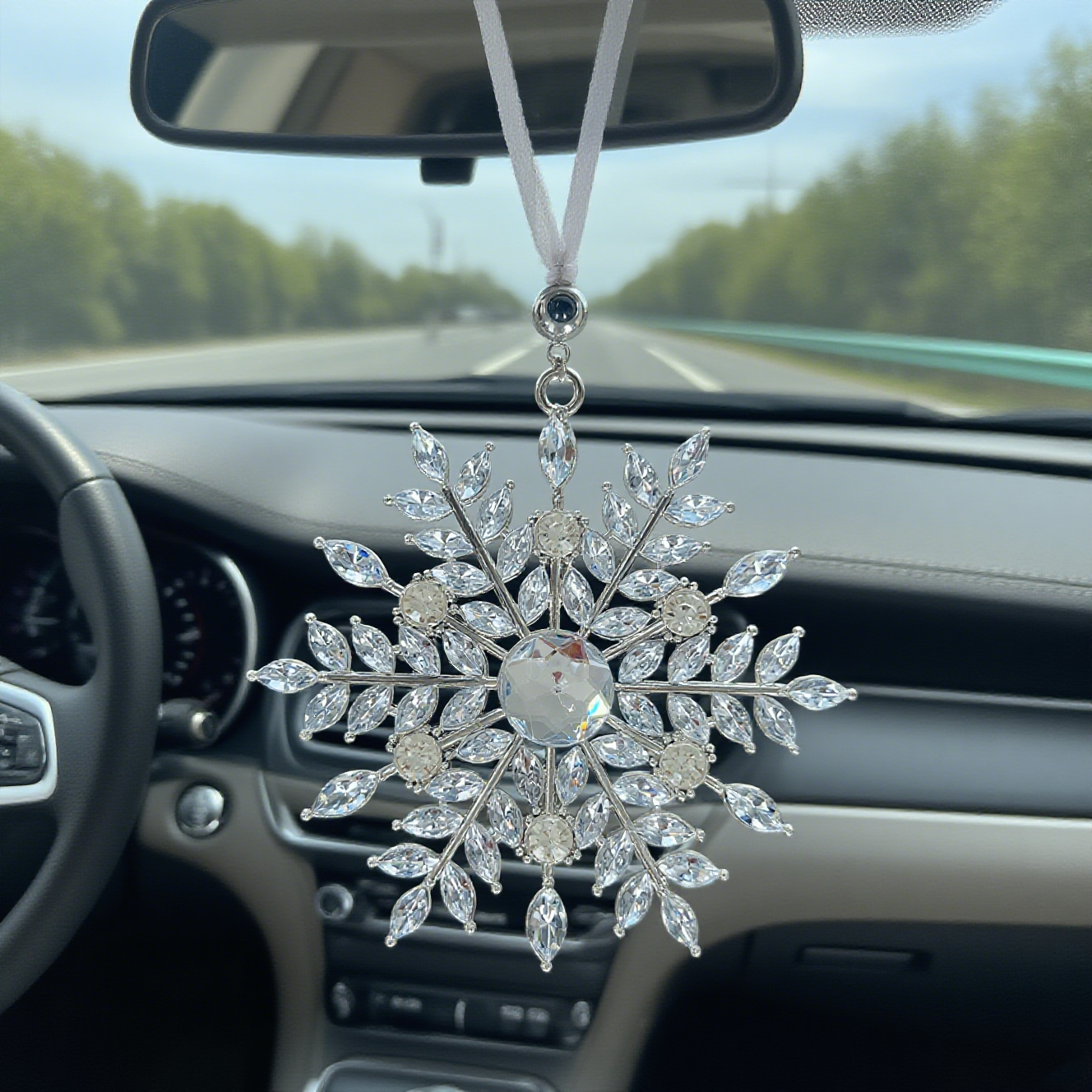 Ciondolo personalizzato con proiezione a forma di fiocco di neve e diamanti regalo natalizio per la famiglia