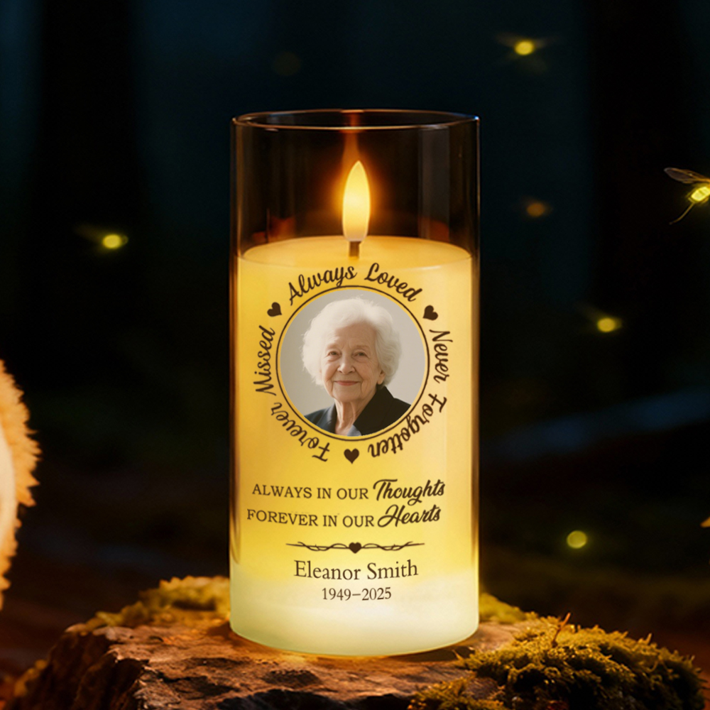 Portavelas LED personalizados, velas sin humo, regalo de condolencia para familiares.