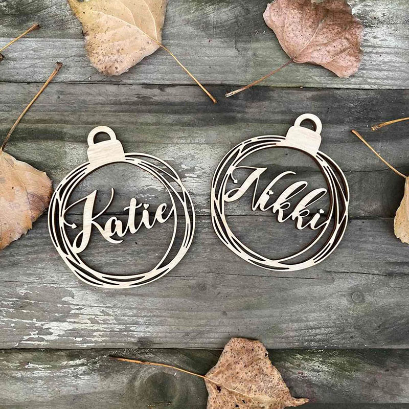 名入れ クリスマスツリー 飾り 木製 オーナメント