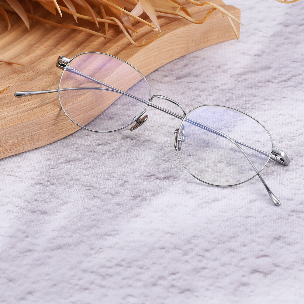 Melville Round Silver Glasses