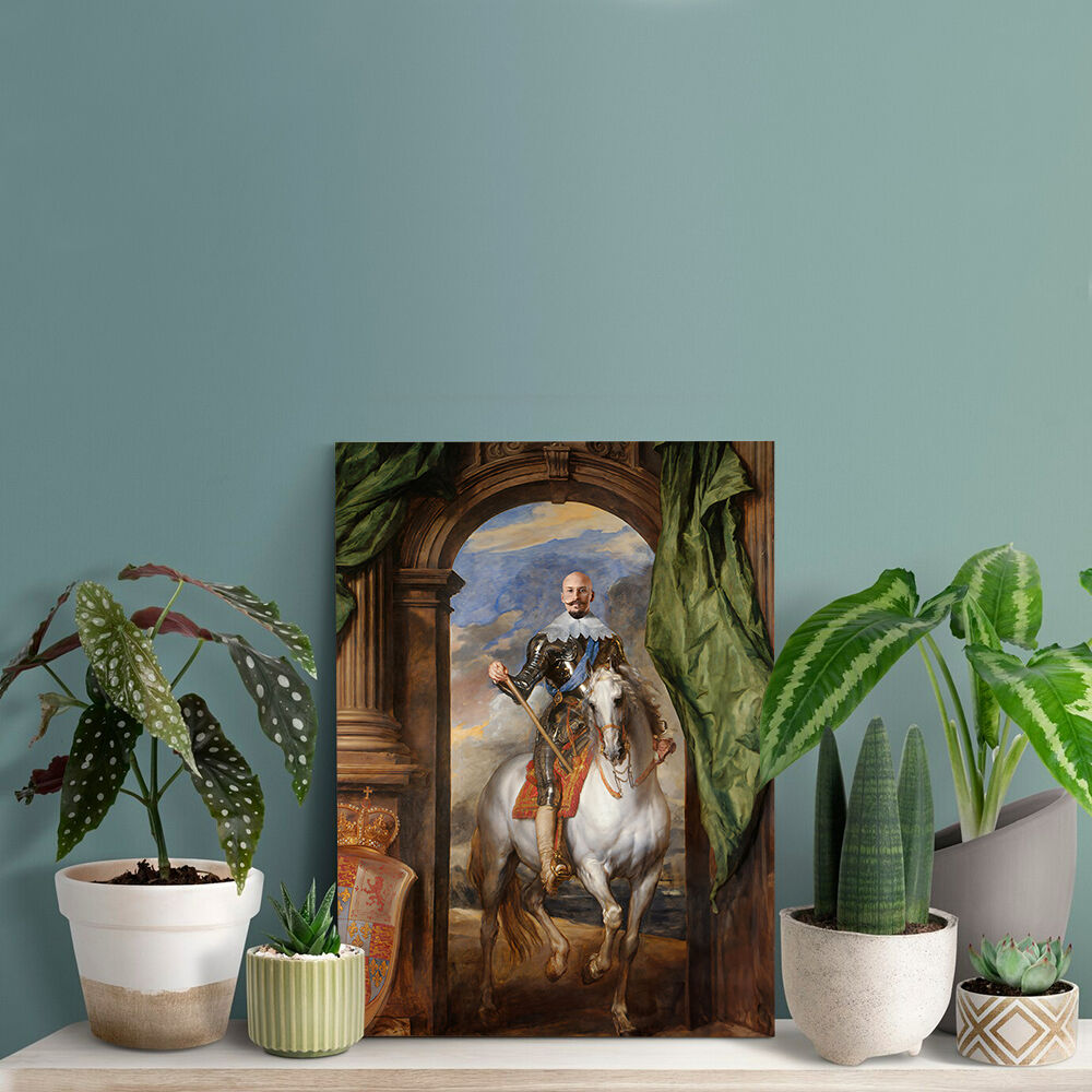 Custom Royal Portrait from Head Photo Vintage Wall Art