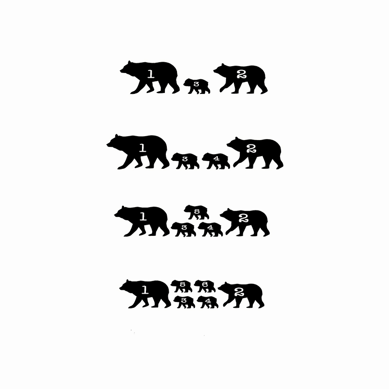 Personalized Name Canvas Wall Art Custom Map Bear Family Best Present for Dear Dad