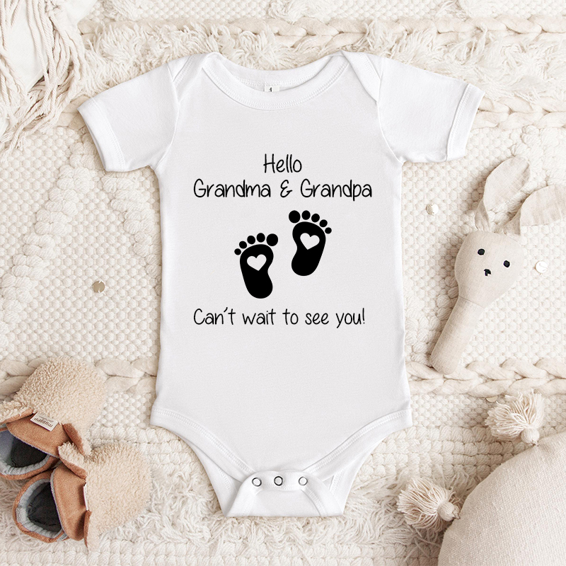 Gepersonaliseerd Baby Onesie aangepast bericht Schattige voetafdrukken ontwerp Warm Baby Shower cadeau voor familie