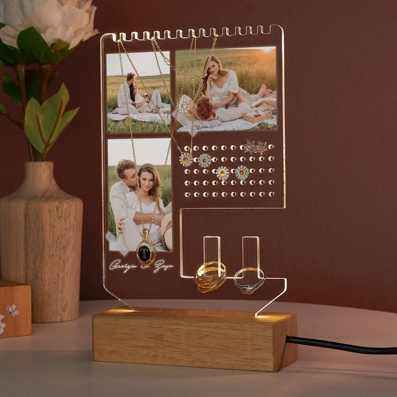 Personalized Picture Jewelry Lamp Stand Creative Gift for Your Love